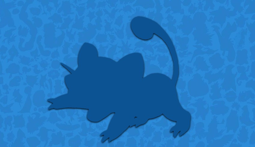 A silhouette of a cat on a blue background.