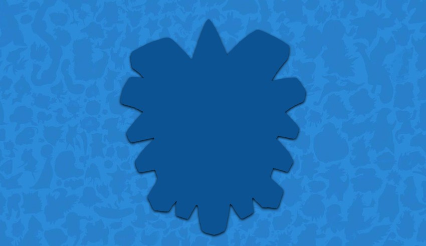 A blue leaf on a blue background.