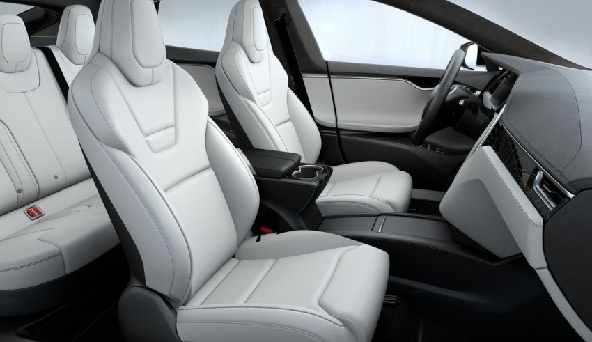 The interior of a tesla model x.