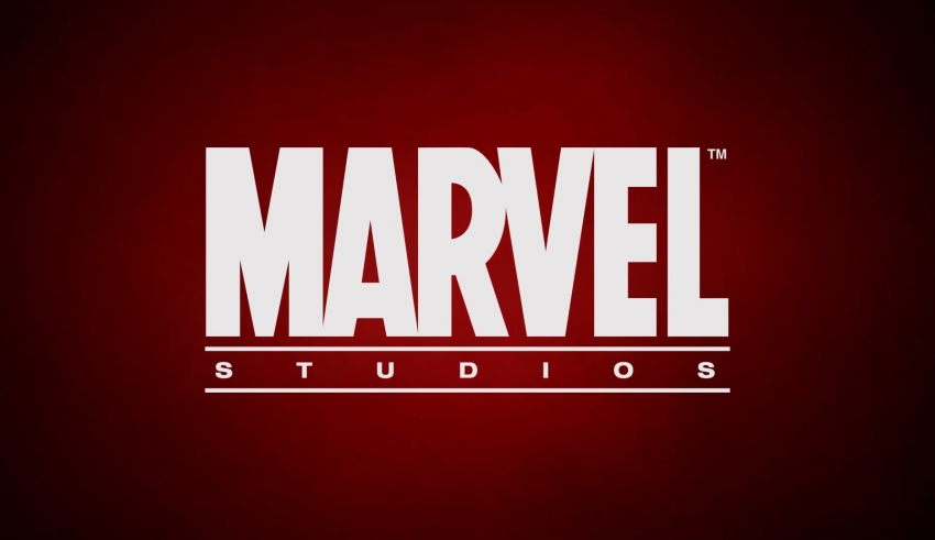 Marvel studios logo on a red background.