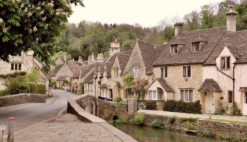 Cotswold village in gloucestershire, england.