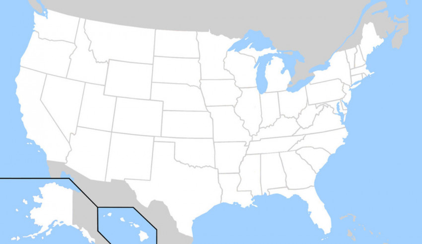 A map of the united states with the state of california highlighted.