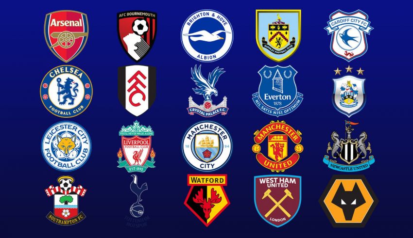A group of different league logos on a blue background.