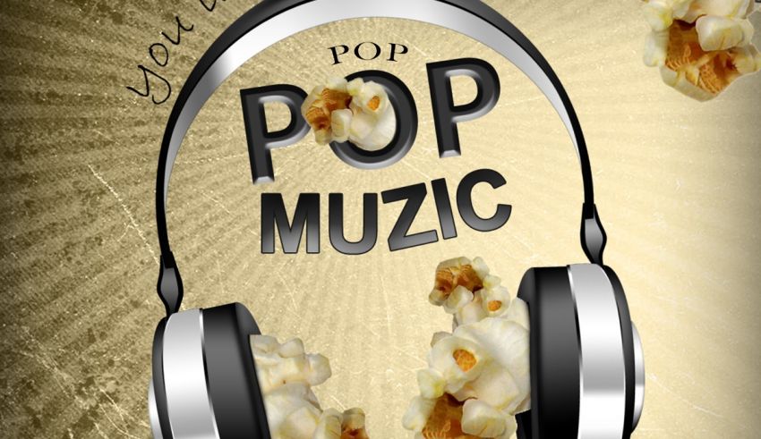 Pop music with headphones and popcorn.