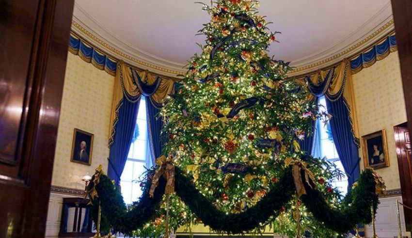 A christmas tree in the white house.