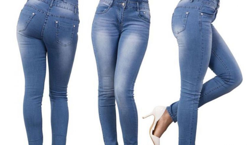 A pair of women's jeans in different colors.
