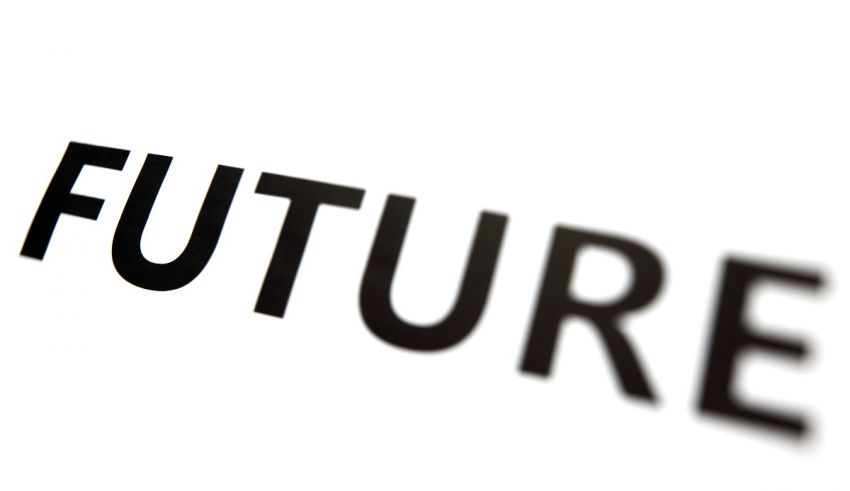 The word future is written on a white background.