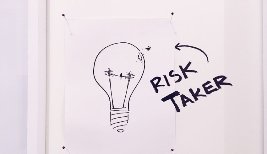 A drawing of a light bulb with the word risk taker on it.