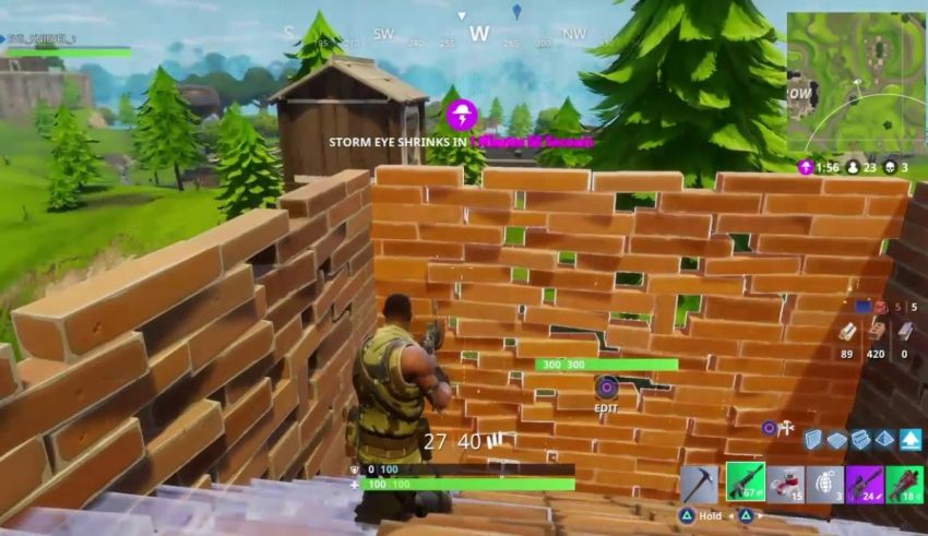 A screenshot of a brick wall in fortnite.