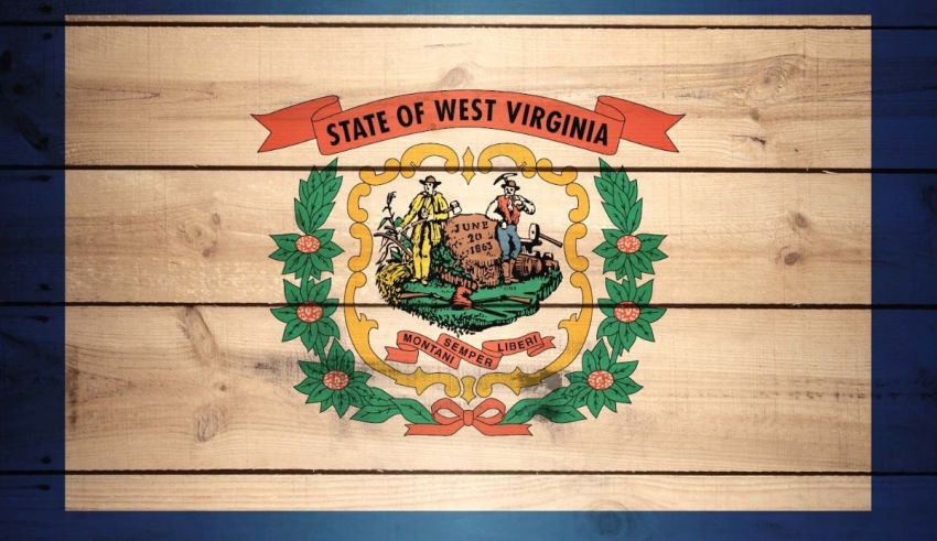 The flag of west virginia on a wooden background.