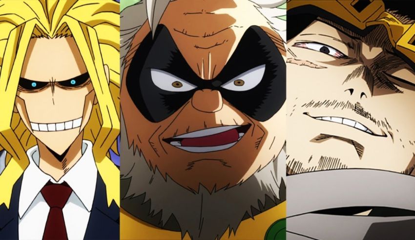 A group of anime characters with different facial expressions.