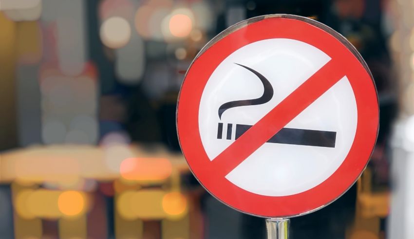 No smoking sign with blurred background.