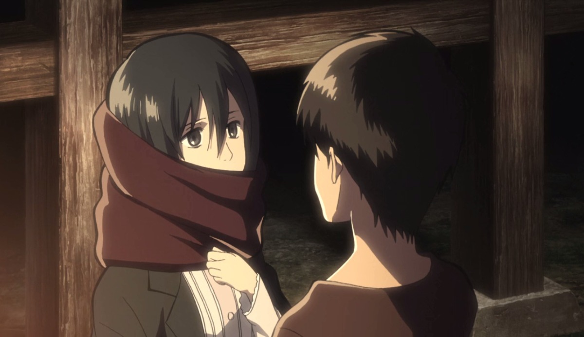 To which friend/friends did Mikasa show her tattoo when she was a child? 1