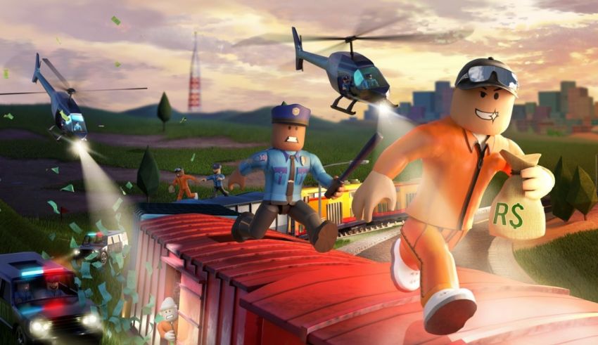 A cartoon image of a man riding a train with a helicopter in the background.