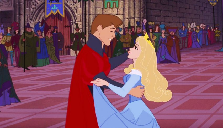 Disney's cinderella and her prince.