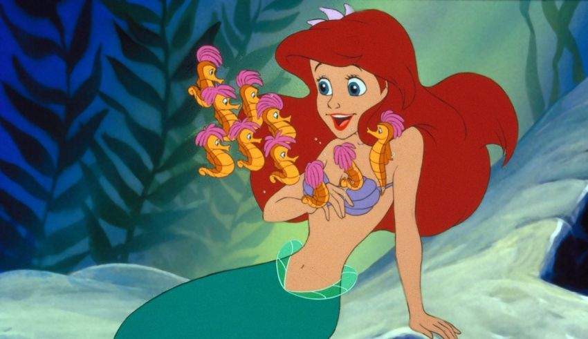 Ariel in the little mermaid.