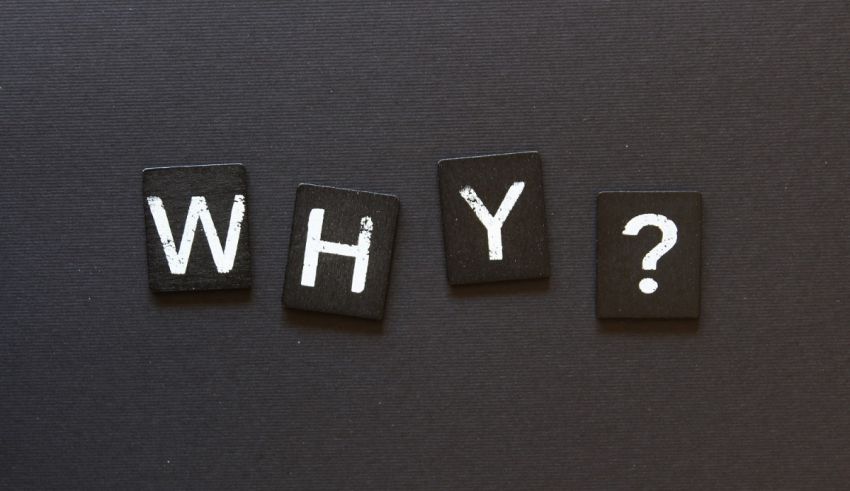 The word why spelled out on a black background.