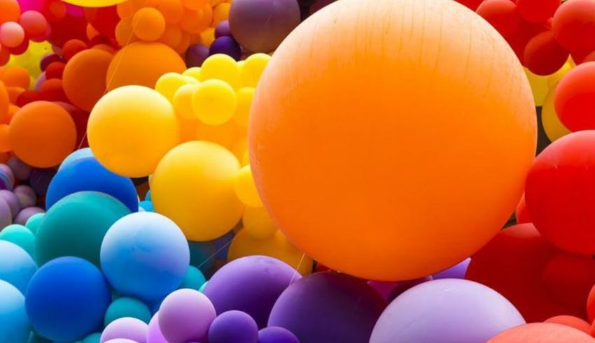 A group of balloons in different colors.