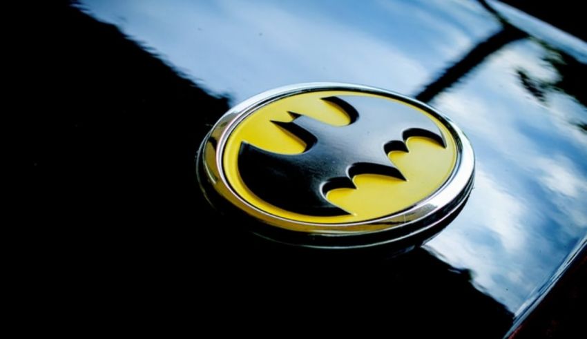 Batman logo on the hood of a car.