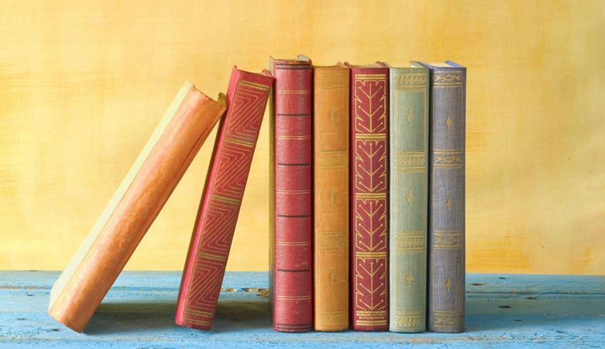 A row of books on a shelf.