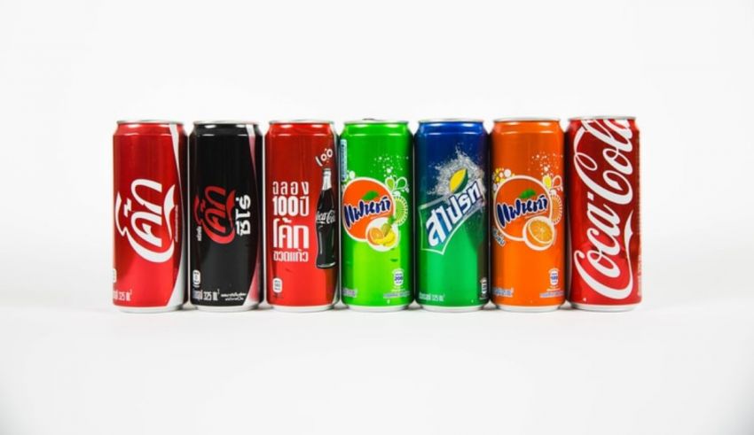 A group of cans of soda.