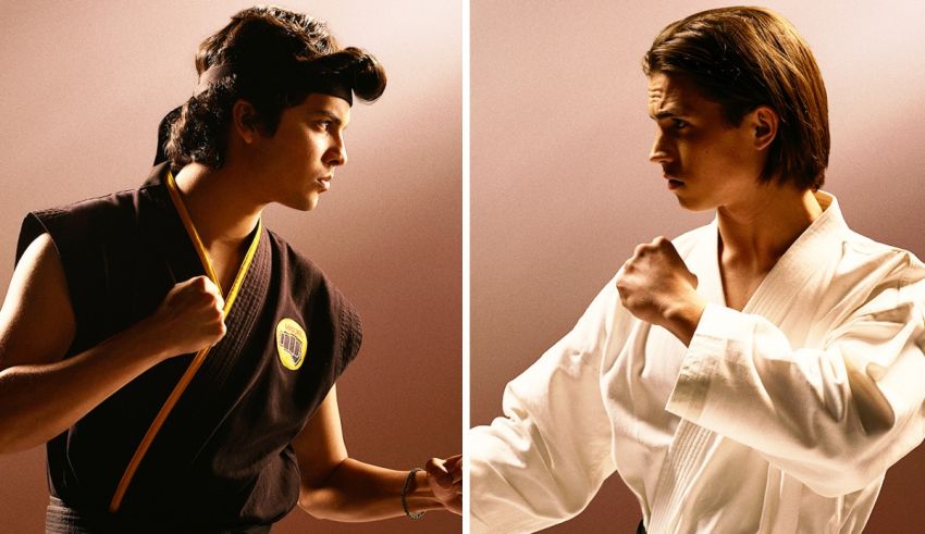 Two pictures of men in karate uniforms.