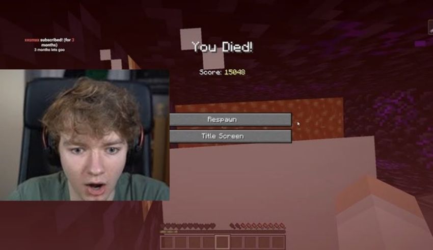 A minecraft screen showing a man's face.