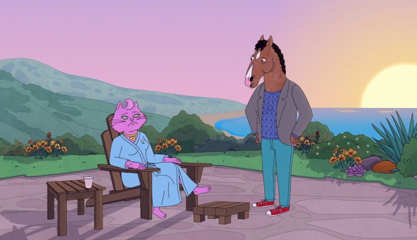 A man and a woman sitting in a chair next to a horse.