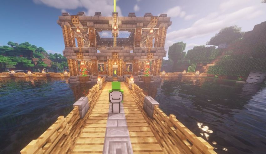 An image of a bridge in minecraft.