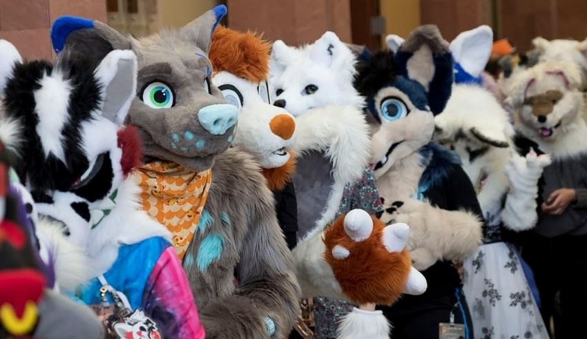 A group of people dressed up in furry costumes.