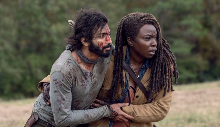 The walking dead - season 7 - a man with dreadlocks and a woman with dreadlocks.