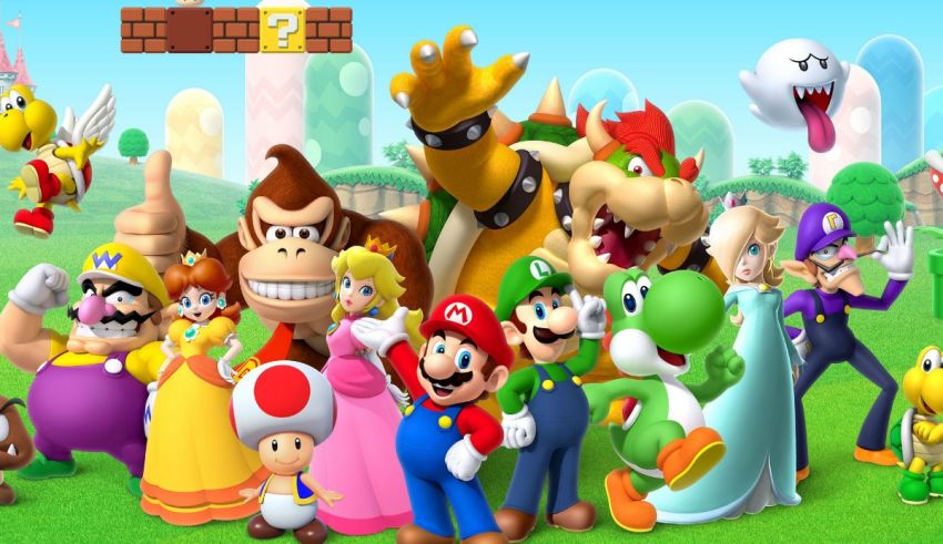 A group of nintendo characters posing for a picture.