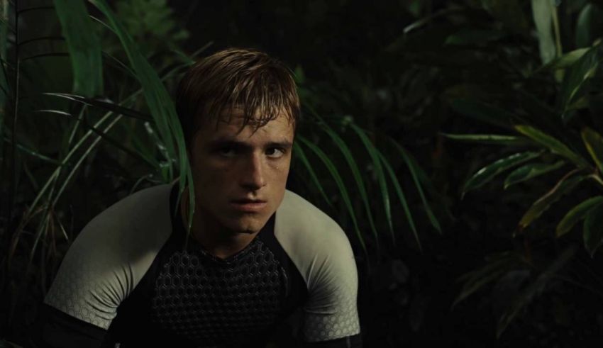 A man in a white shirt is standing in a jungle.