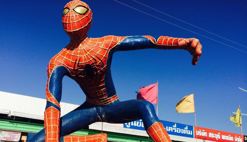 A spider - man statue.