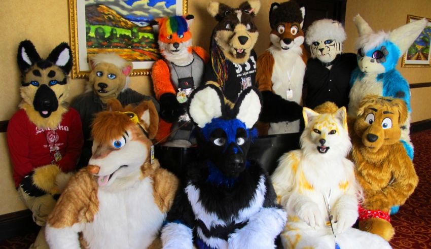 A group of stuffed animals posing for a picture.