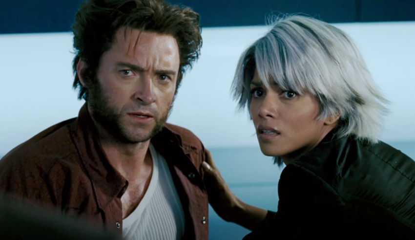 Wolverine and a woman with grey hair.