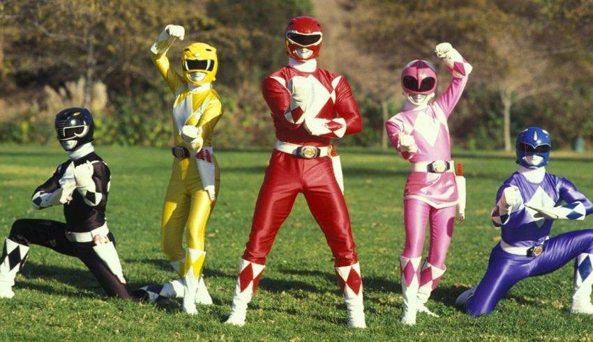 A group of power rangers posing for a picture.