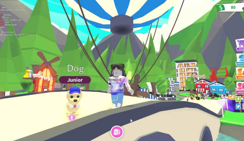 A screenshot of a game with a girl and a dog.