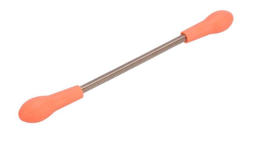 A plastic tool with an orange handle on a white background.