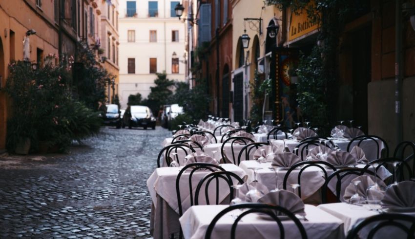 A cobblestone street in rome, italy.