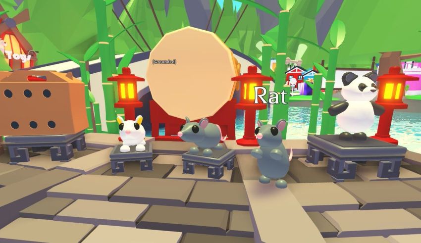 A 3d animation of a group of animals in a zoo.