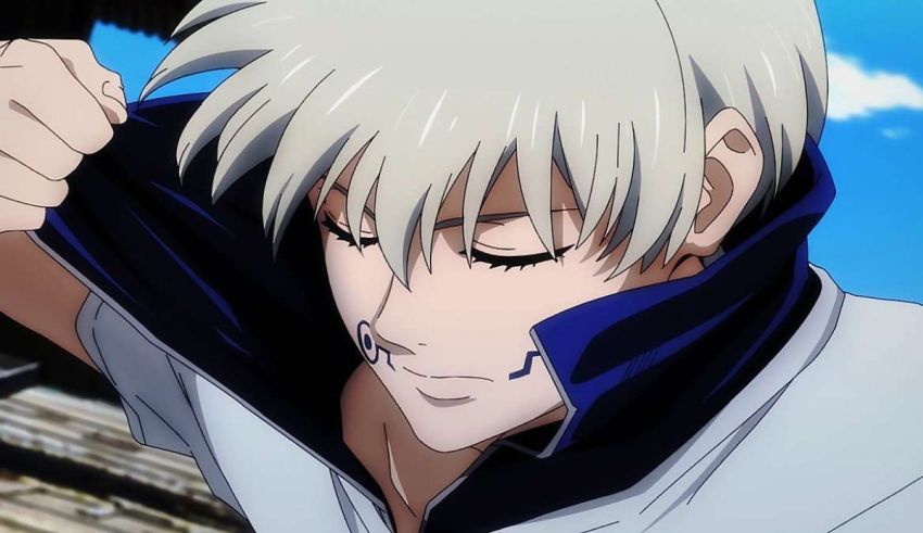 An anime character with blond hair and blue eyes.