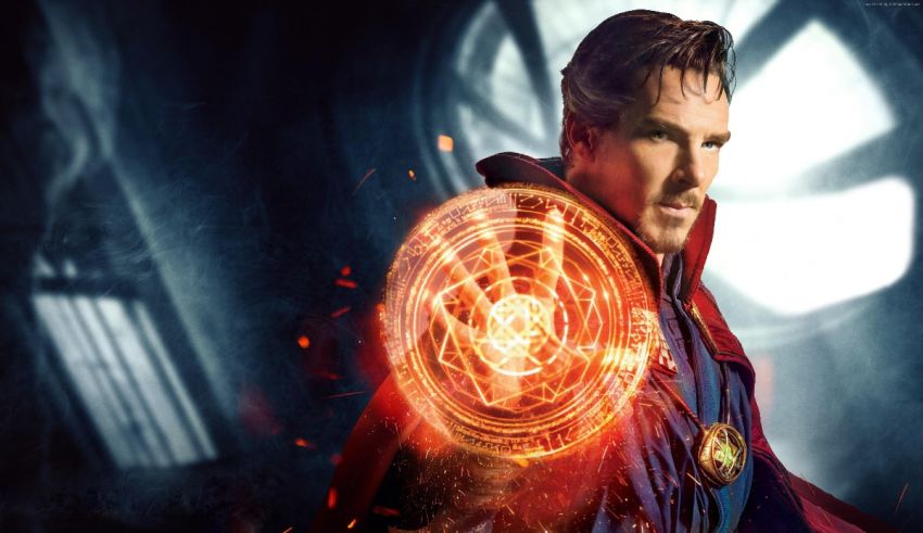 Doctor strange is holding a fireball in his hands.
