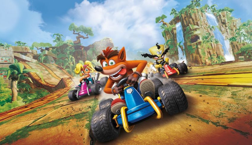 Crash bandicoot kart racing.