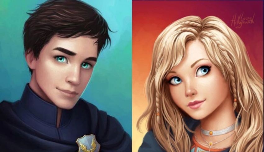 Two pictures of a boy and a girl with blue eyes.