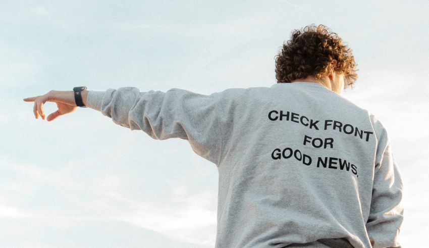 Check front for good news sweatshirt.