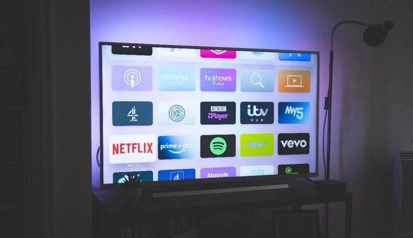 A tv with many different apps on it.