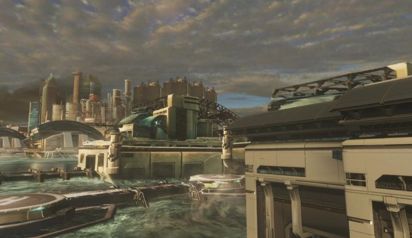 A screenshot of a city in halo.