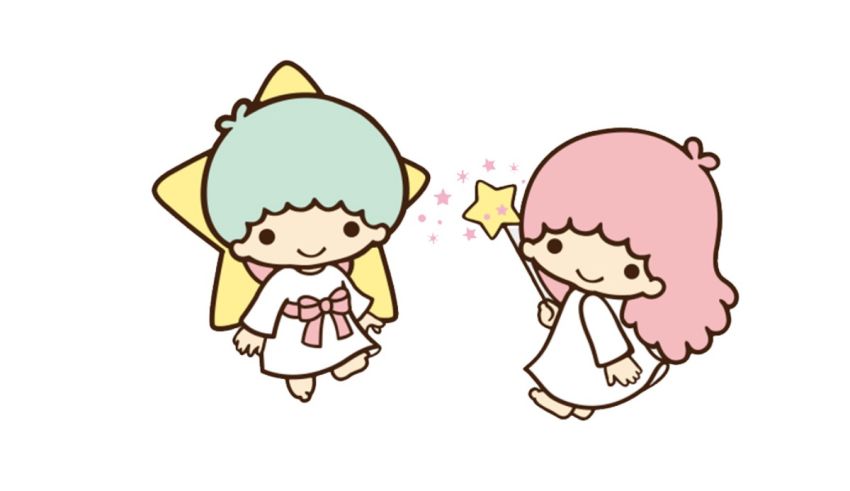Two kawaii girls holding a star.