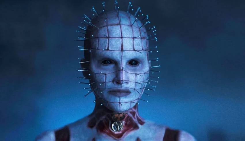 A woman with spikes on her face.
